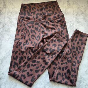 AllFenix High-Waisted Leopard Print Leggings Brown & Black - Women's Sz S